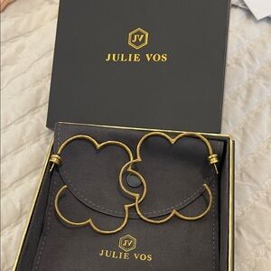 Julie Vos Gold Gardenia Hoop Earrings